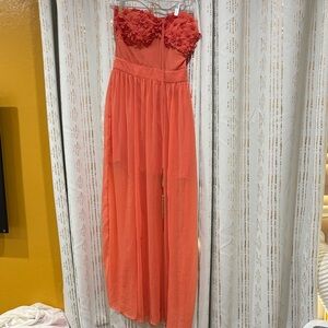 ASOS Strapless Red Floral Dress